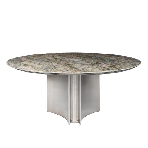 Visionnaire Kerwan Round Outdoor marble and metal dining table