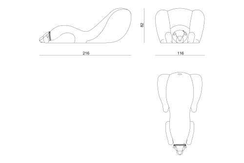 Dubhe Chaise Longue Technical Drawing