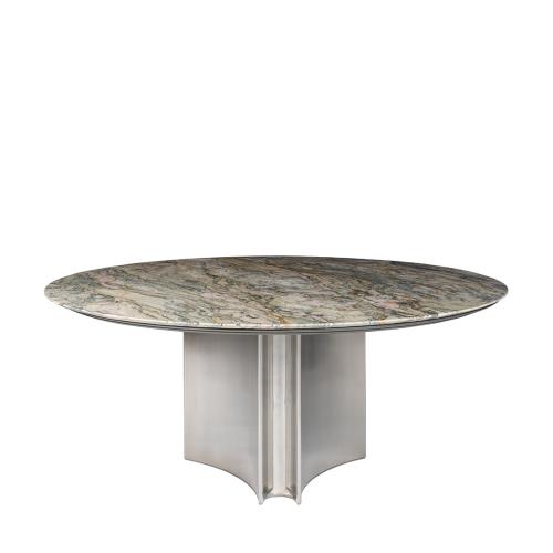Visionnaire Kerwan Round Outdoor marble and metal dining table